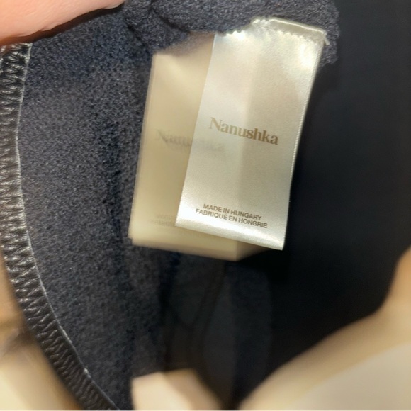 Nanushka Conny Vegan Leather-Trimmed Linen-Blend Bouclé Mini Dress - Picture 12 of 12